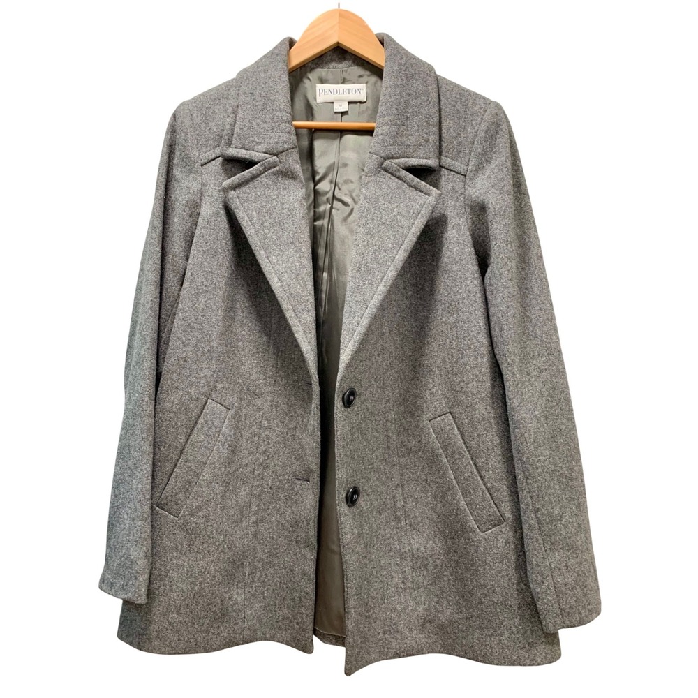 Pendleton Wool Blend Grey Peacoat Jacket Women's … - image 1